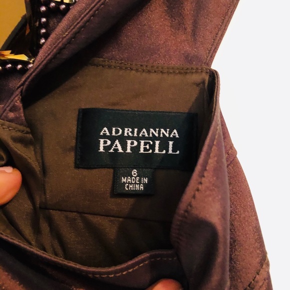 Adrianna Papell Bronze Jeweled Dress size 6 - Picture 3 of 5